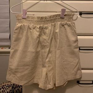 NEW princess polly high waisted beige teresa shorts